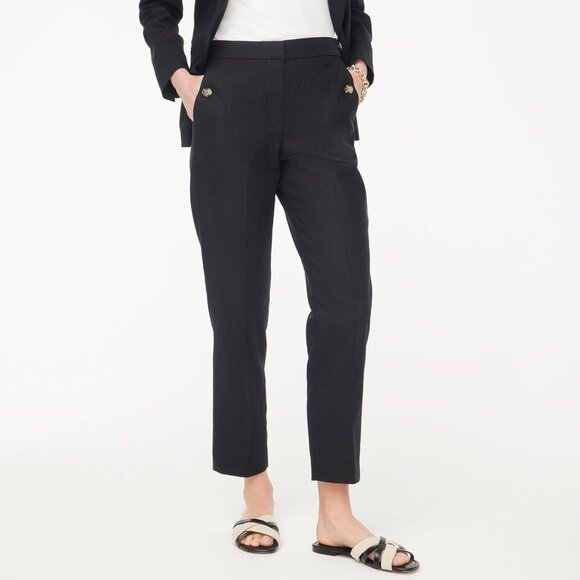 J.Crew Factory Linen-cotton Blend Elastic-back Sailor Pant - Picture 2 of 6